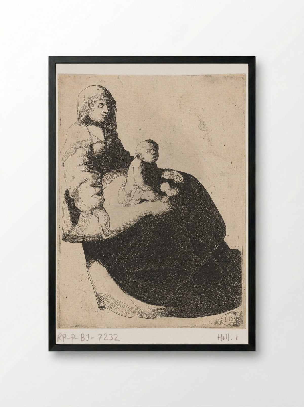 Maria met Kind - Jacob Duck - Framed Print Black
