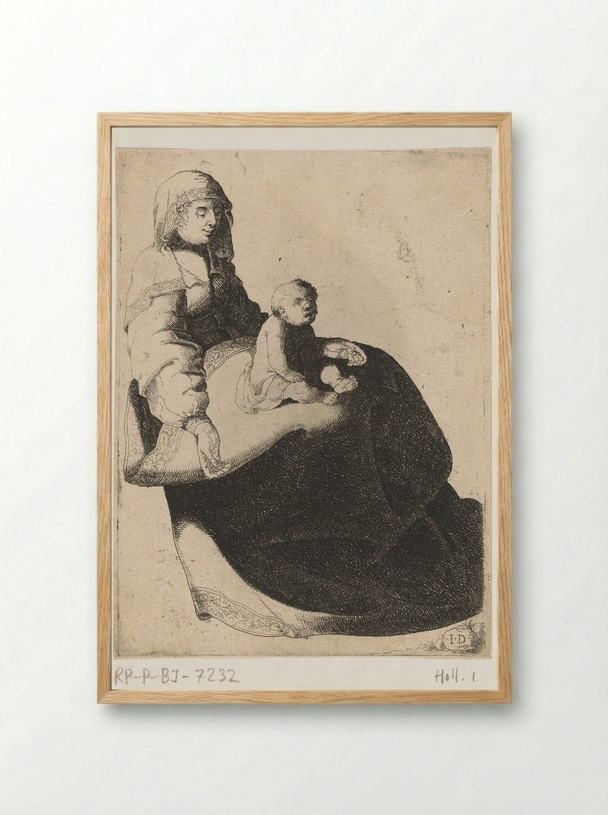 Maria met Kind - Jacob Duck - Framed Print Wood
