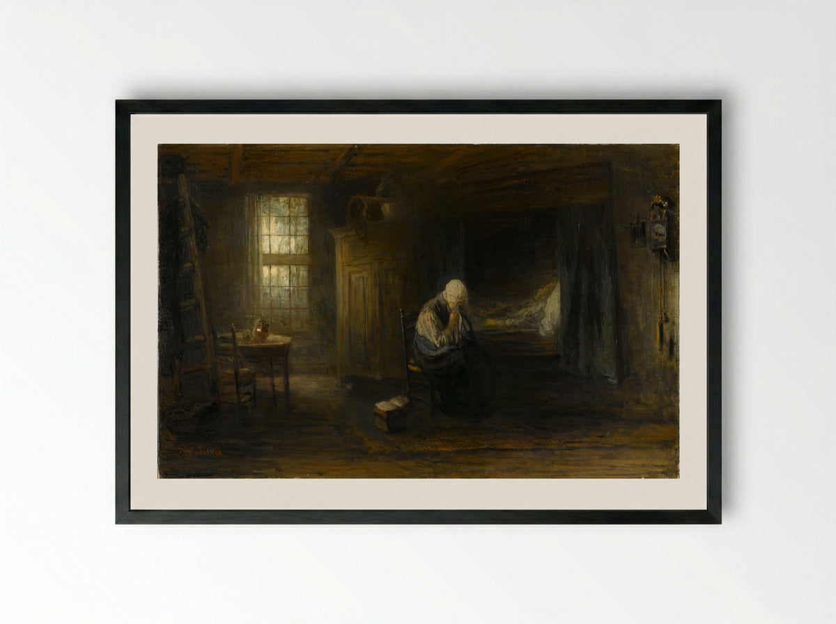 Alleen op de wereld - Jozef Israëls - Framed Print Black
