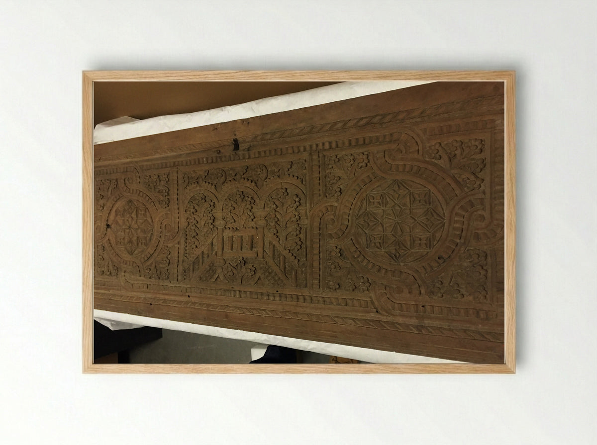 Untitled (Chest Front with Geometric Inlay, Wood and Bone) - Fine Art Print - Framed Print Wood