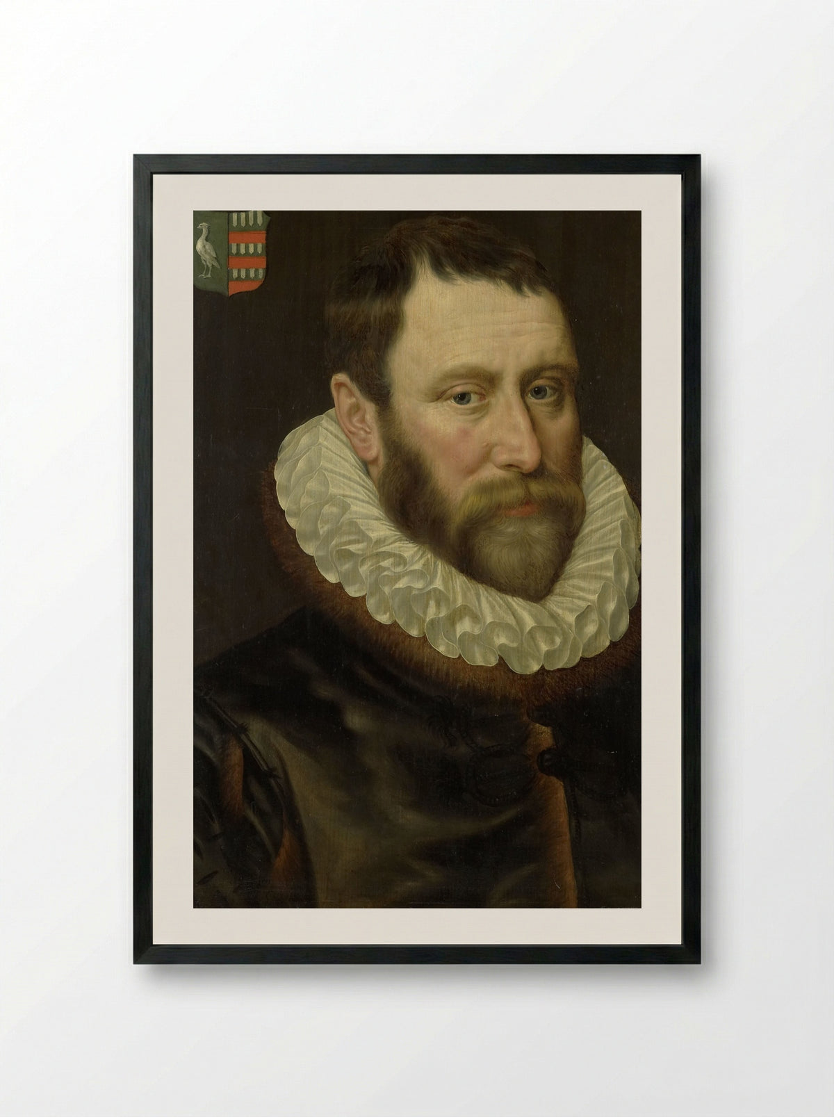 Portret van Jacob Bas Claesz - Adriaen Thomasz. Key - Framed Print Black