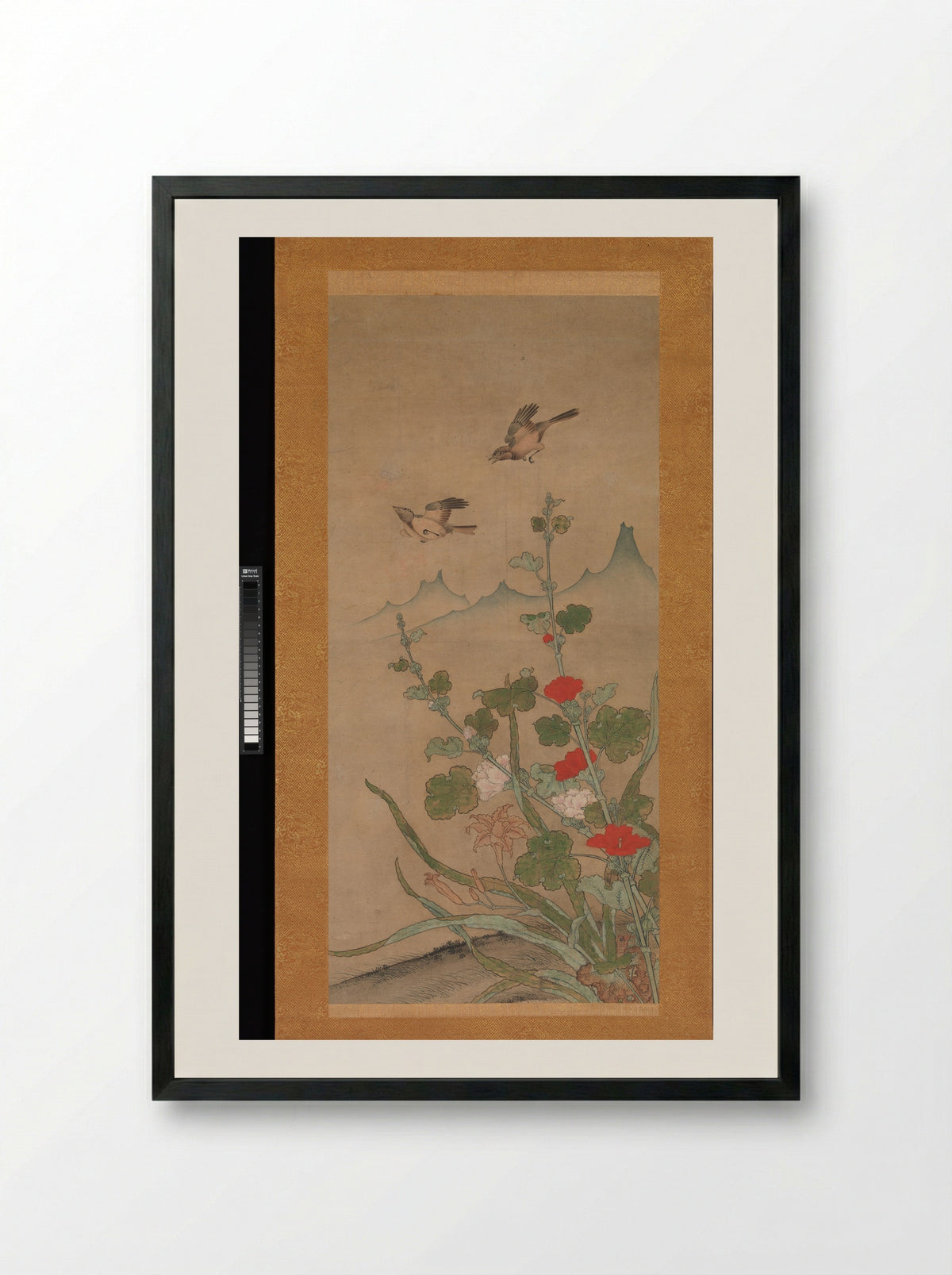 Birds and Flowers of Summer and Autumn - Shikibu Terutada - Framed Print Black