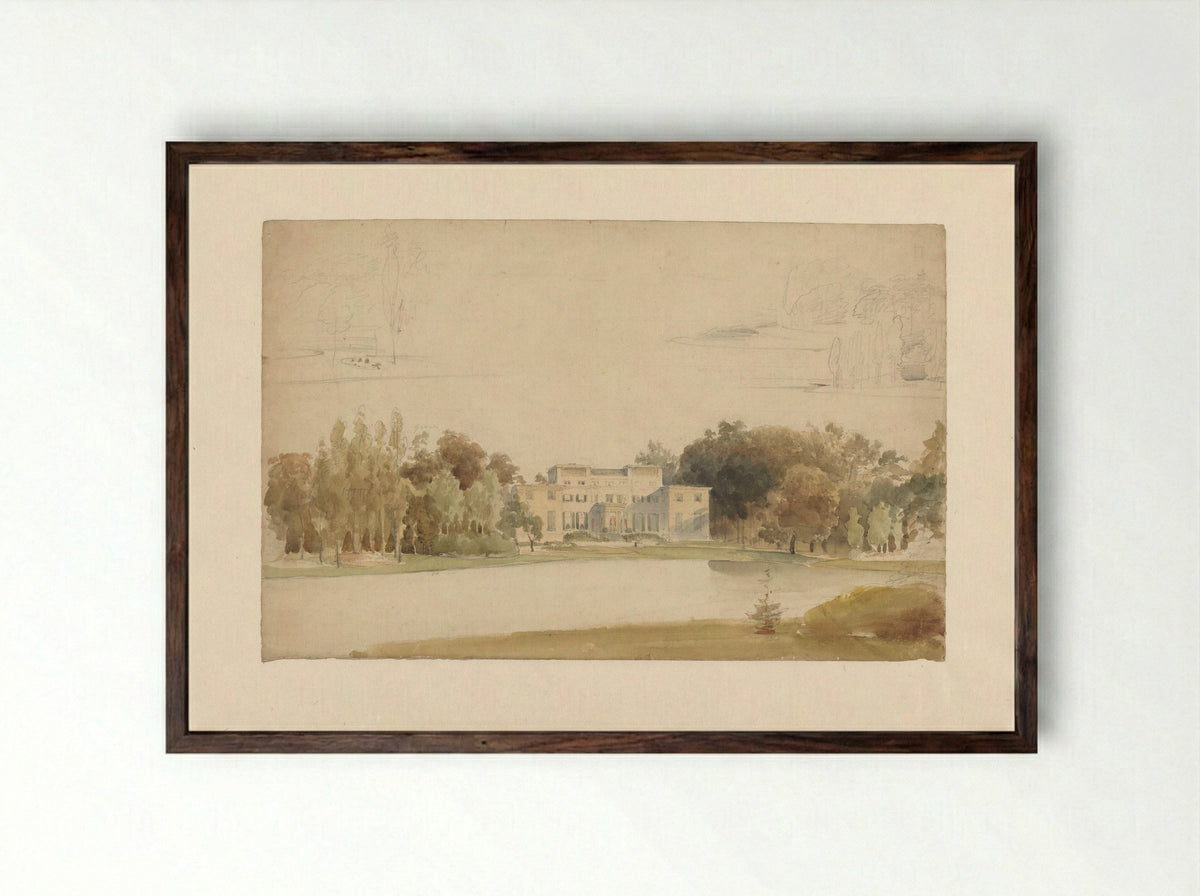 Het huis De Pauw te Wassenaar - Lodewijk Johannes Kleijn - Framed Print Dark Wood