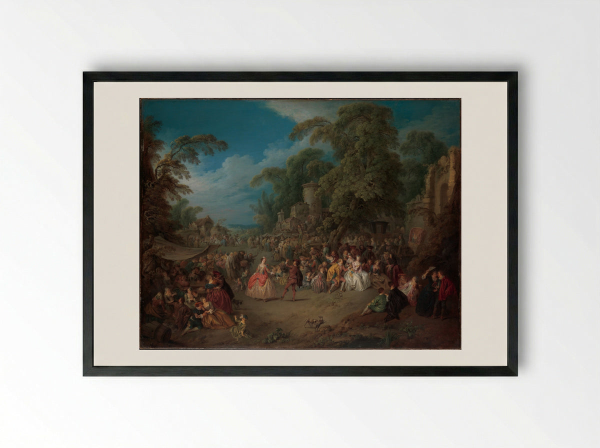 The Fair at Bezons - Jean-Baptiste Joseph Pater - Framed Print Black