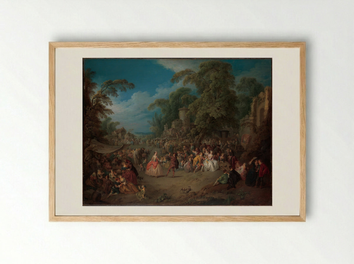 The Fair at Bezons - Jean-Baptiste Joseph Pater - Framed Print Wood