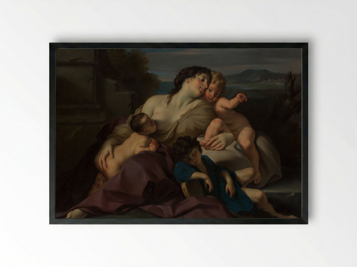 Charity - Carlo Cignani - Framed Print Black