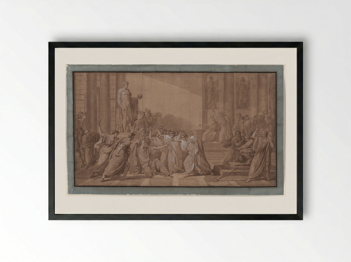The Death of Julius Caesar - Vincenzo Camuccini - Framed Print Black