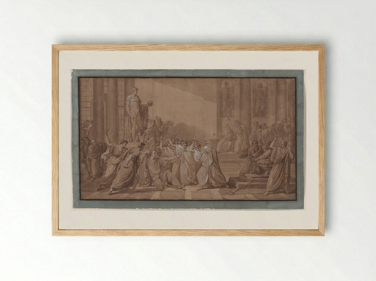 The Death of Julius Caesar - Vincenzo Camuccini - Framed Print Wood