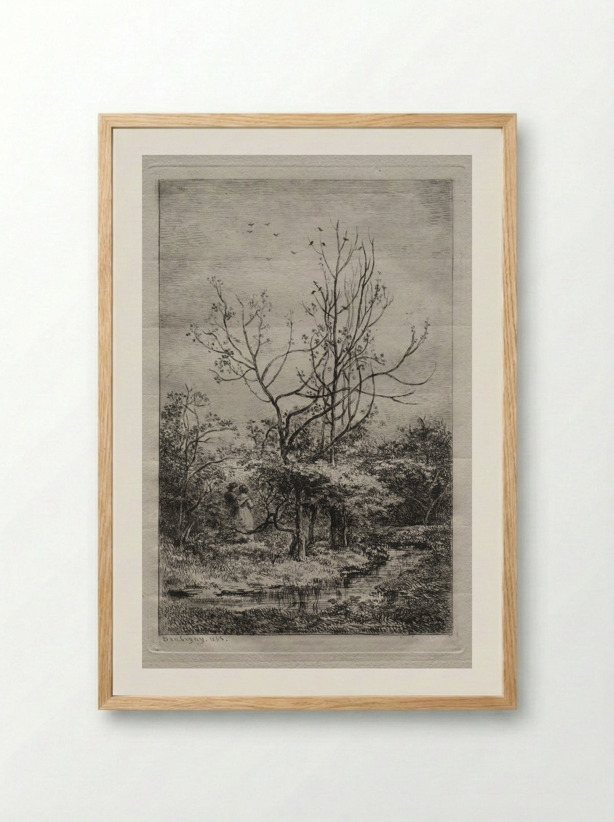 The Orchard - Charles-François Daubigny - Framed Print Wood