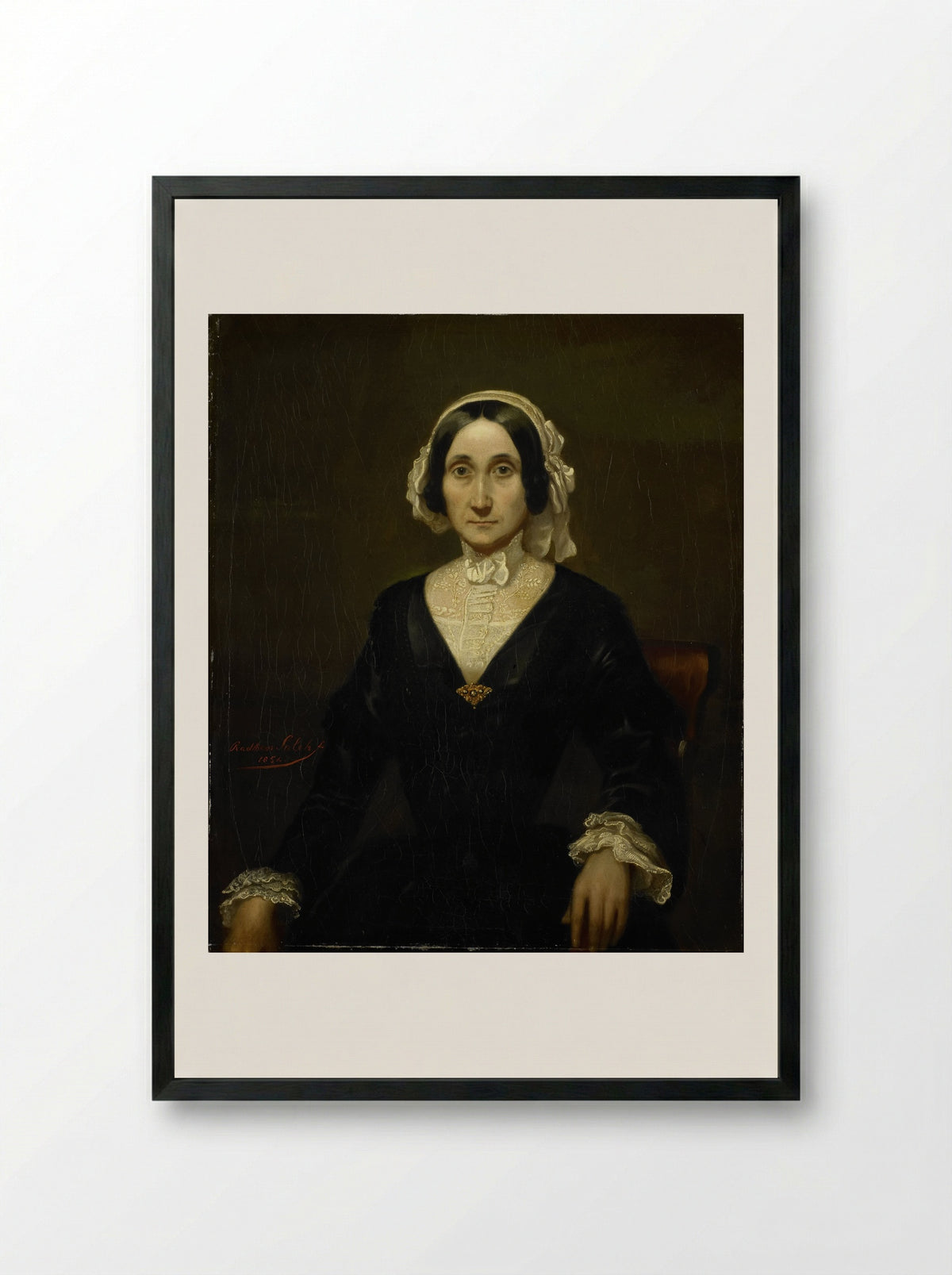 Portret van mevrouw W.J.S. van Alphen, barones van Reede van Oudtshoorn - Raden Saleh - Framed Print Black