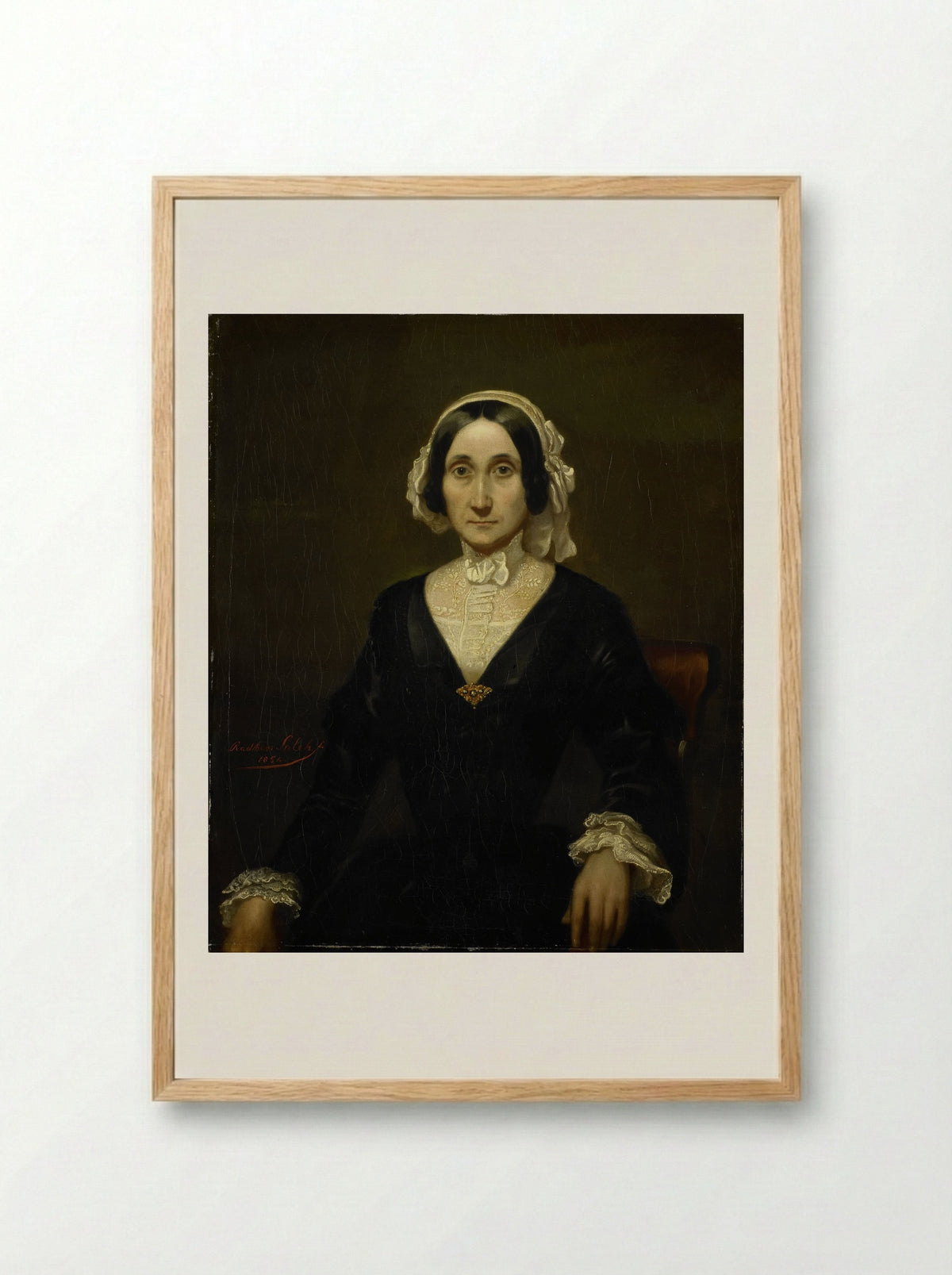 Portret van mevrouw W.J.S. van Alphen, barones van Reede van Oudtshoorn - Raden Saleh - Framed Print Wood
