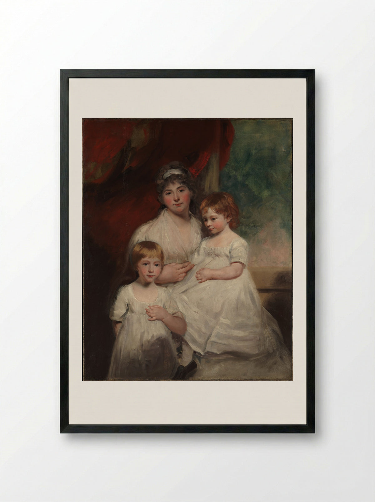Mrs. John Garden and Her Children - John Hoppner - Framed Print Black