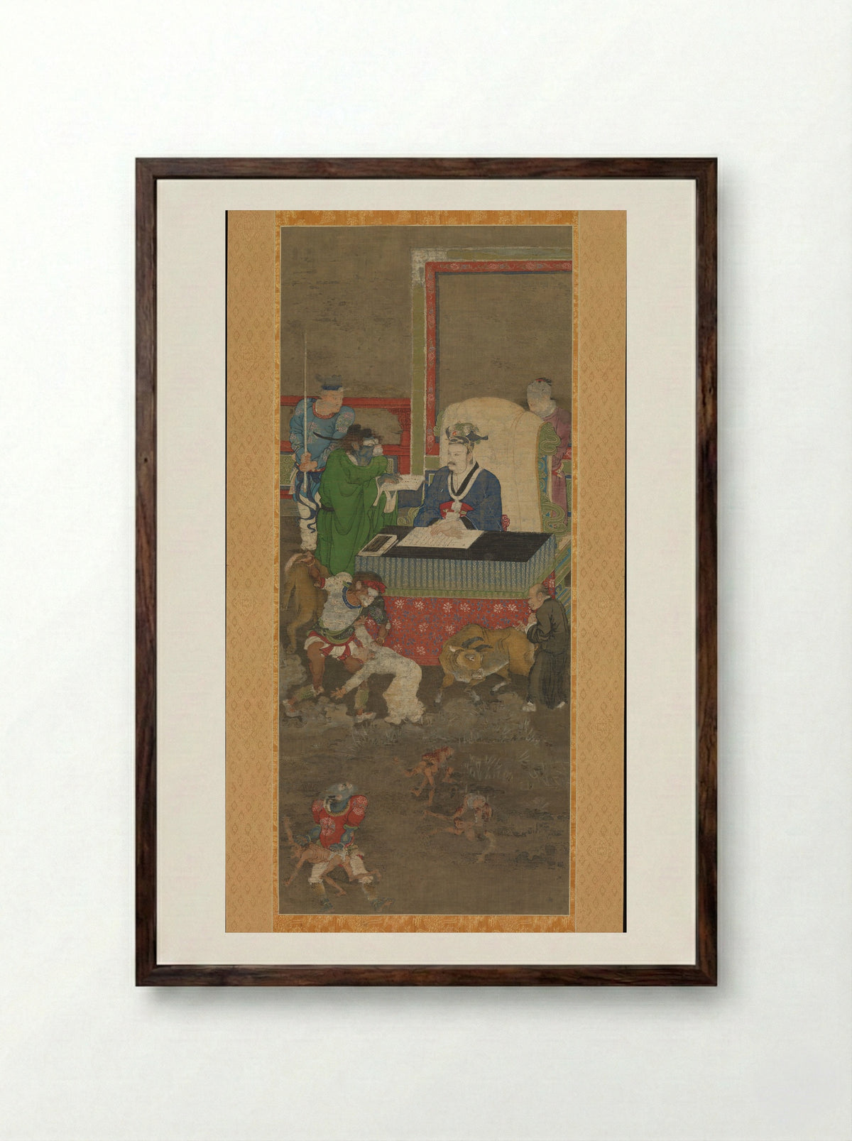 Ten Kings of Hell - Jin Chushi - Framed Print Dark Wood