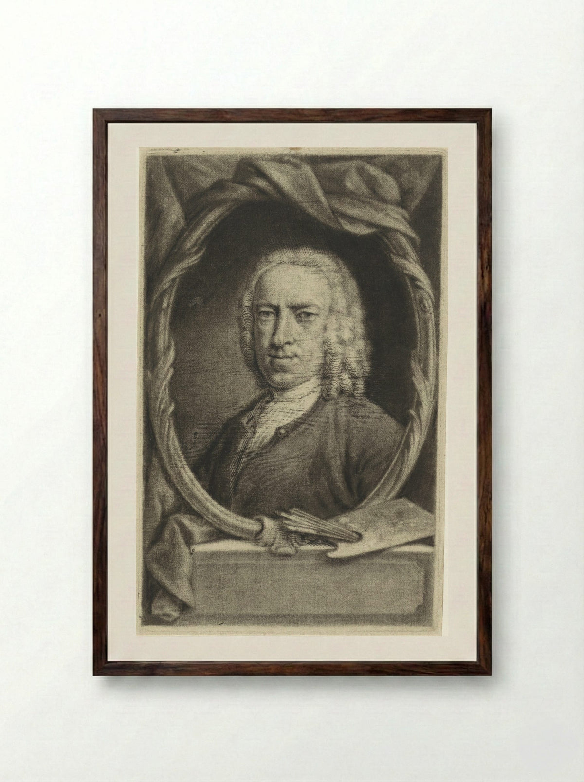 Zelfportret - Aert Schouman - Framed Print Dark Wood