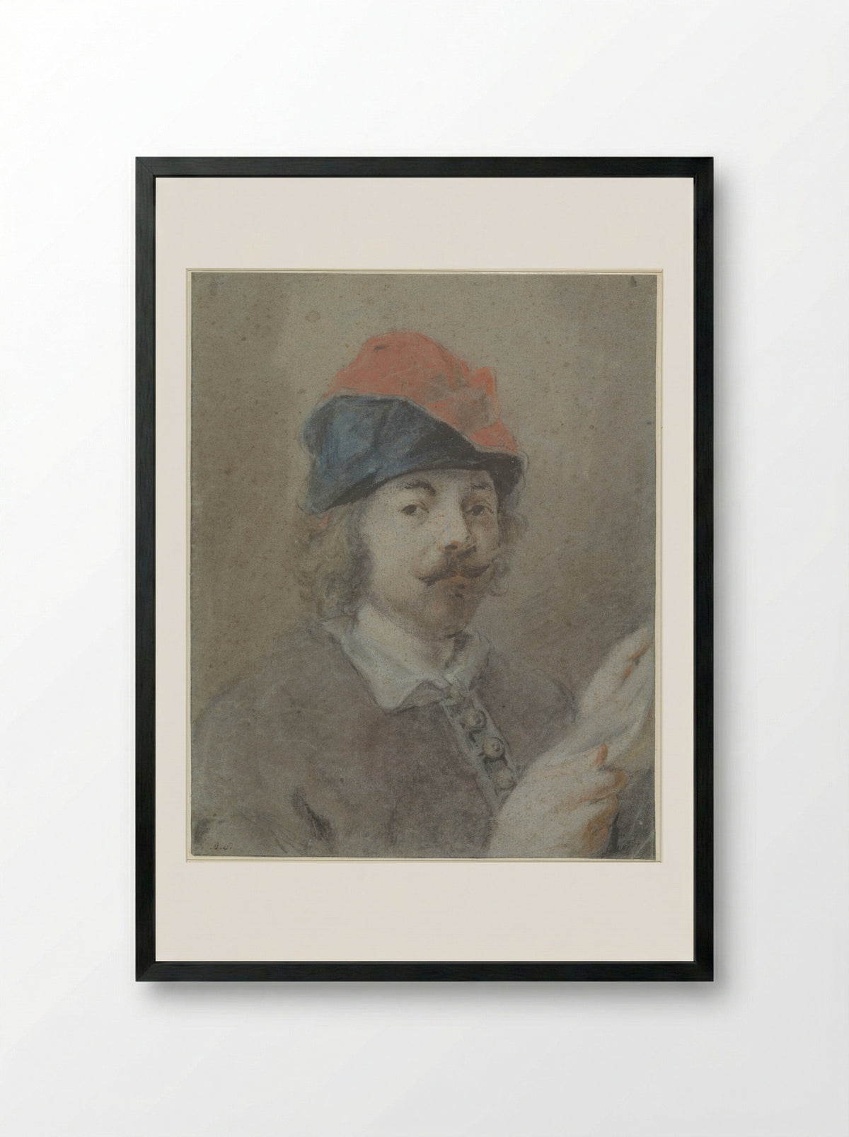 Portret van Jacques Jordaens - Martinus Schouman - Framed Print Black