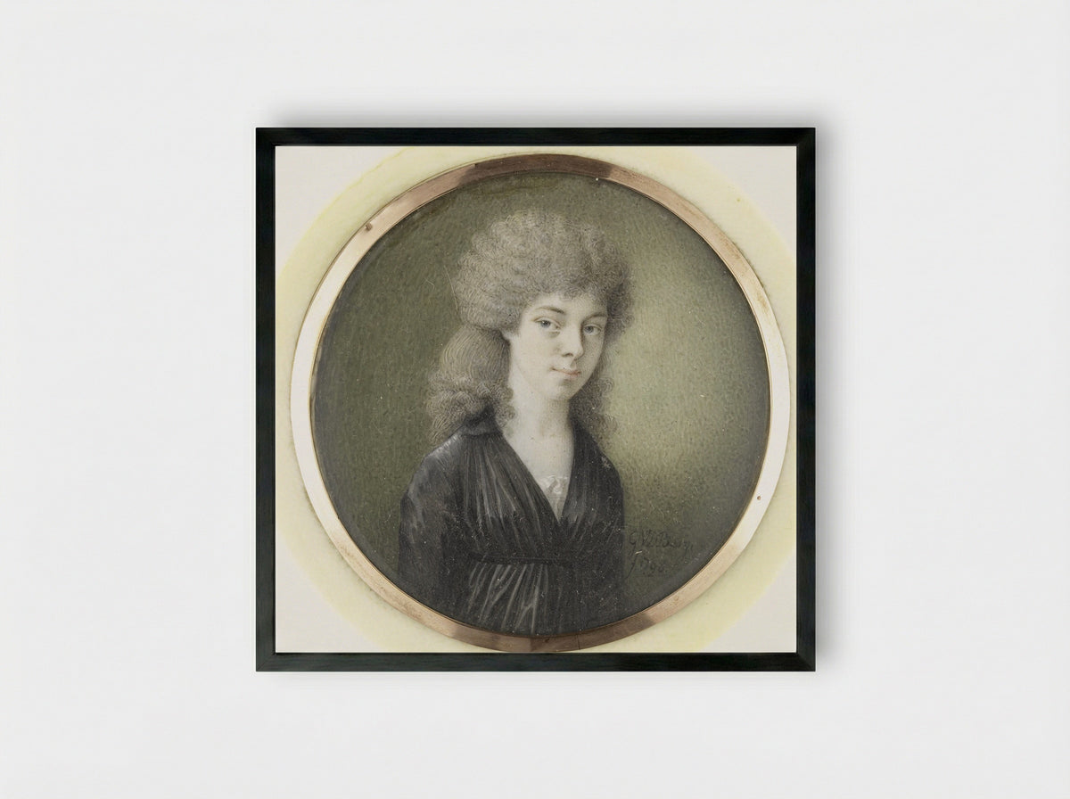 Portret van een vrouw - Gijsbertus Johannus van den Berg - Framed Print Black