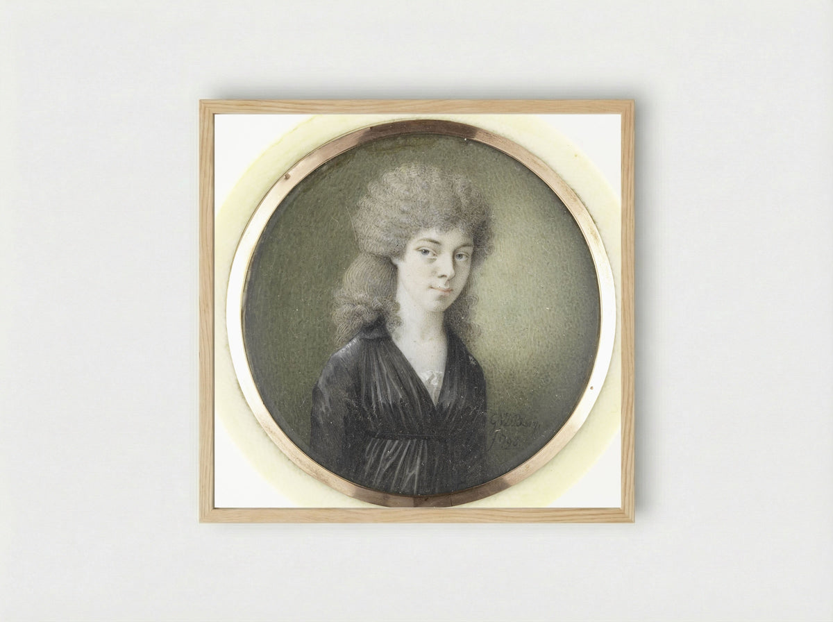 Portret van een vrouw - Gijsbertus Johannus van den Berg - Framed Print Wood