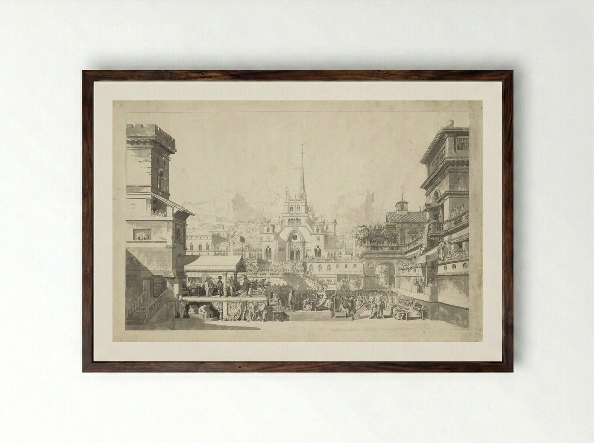 Promotion médicale - Louis Jean Desprez - Framed Print Dark Wood