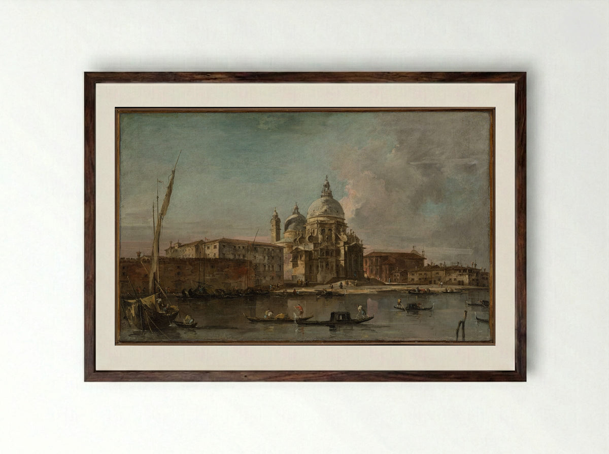 Santa Maria della Salute - Francesco Guardi - Framed Print Dark Wood