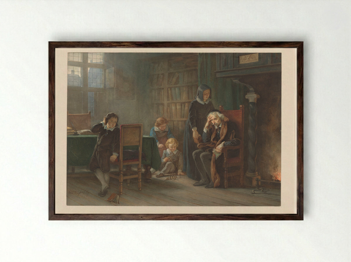 Vondel in zijn laatste levensjaren - Hendrik Albert van Trigt - Framed Print Dark Wood