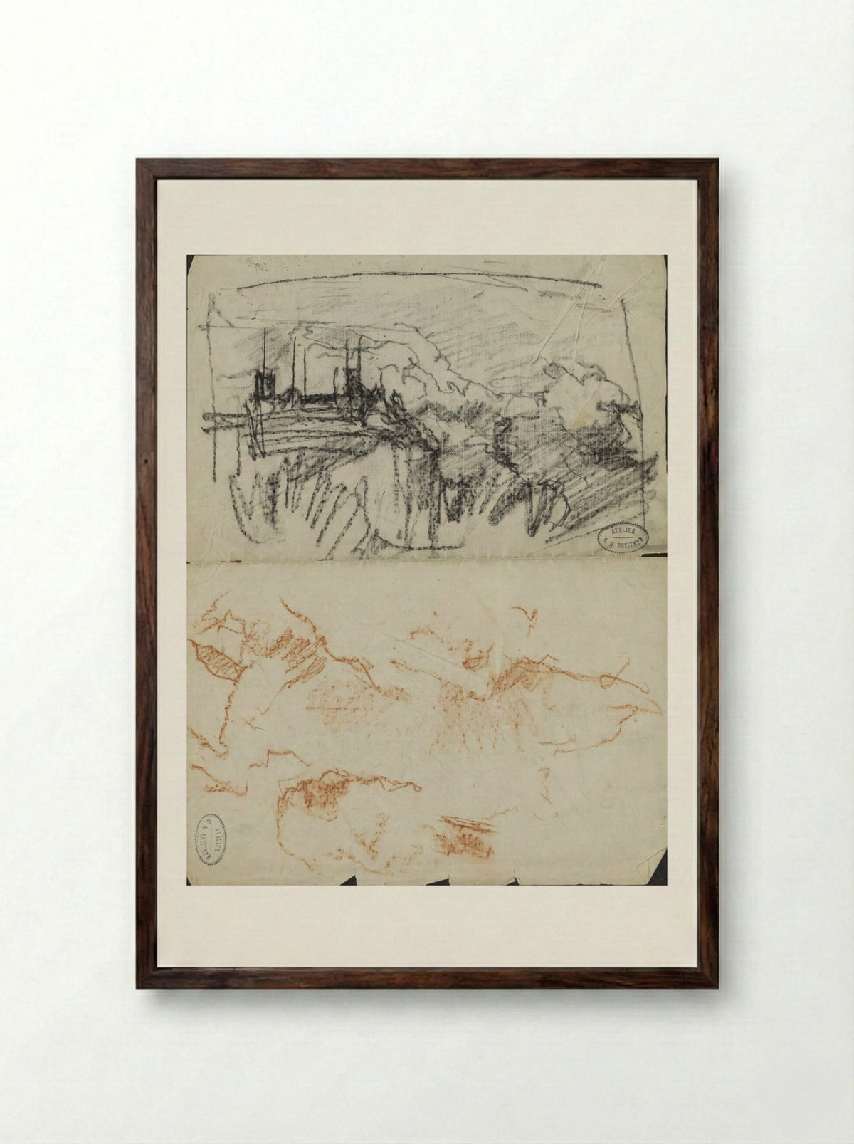 Stadsgezicht - George Hendrik Breitner - Framed Print Dark Wood