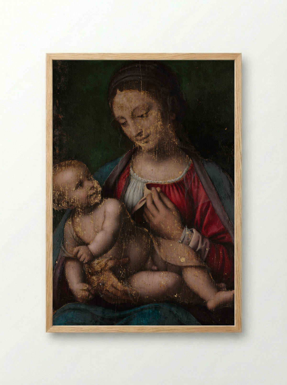 Virgin and Child - Bernardino Luini - Framed Print Wood