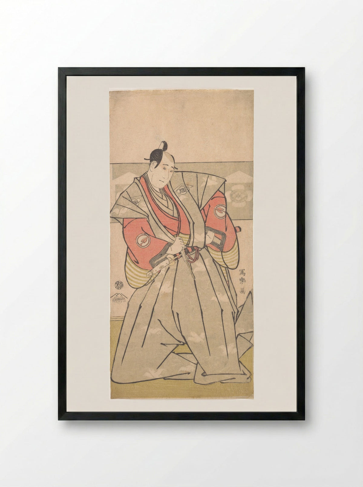 The Actor Sawamura Sojuro III - Tōshūsai Sharaku - Framed Print Black