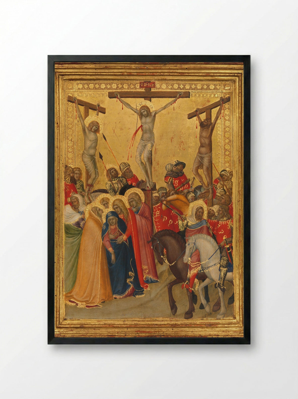 The Crucifixion - Pietro Lorenzetti - Framed Print Black
