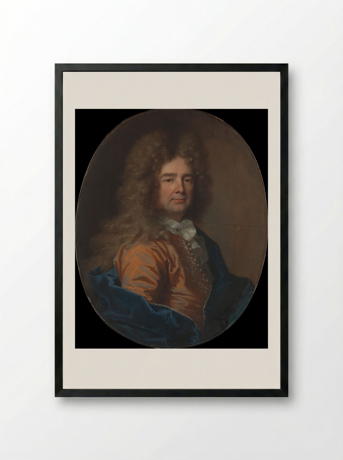 Portrait of a Man - Hyacinthe Rigaud - Framed Print Black
