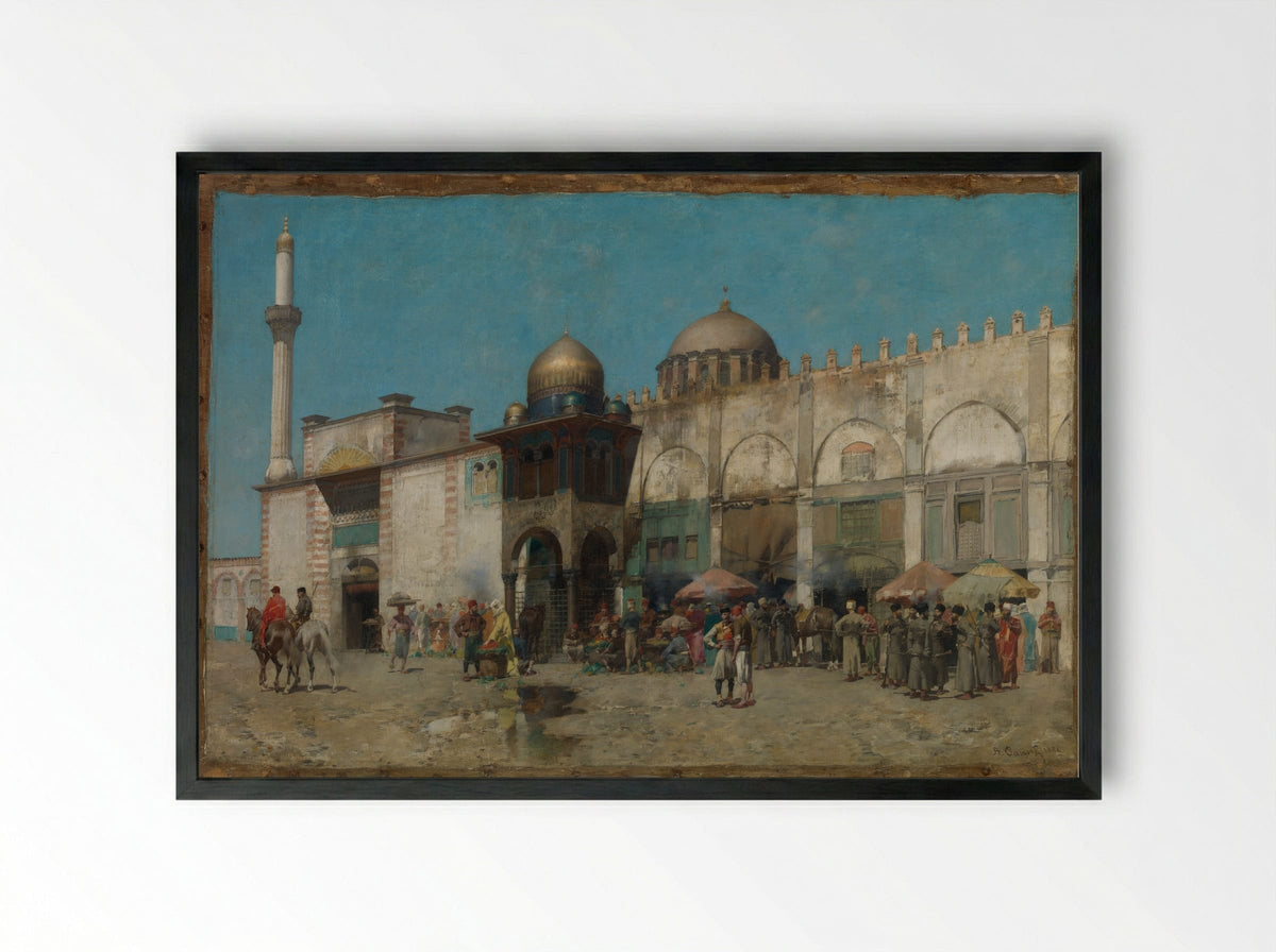 A Mosque - Alberto Pasini - Framed Print Black