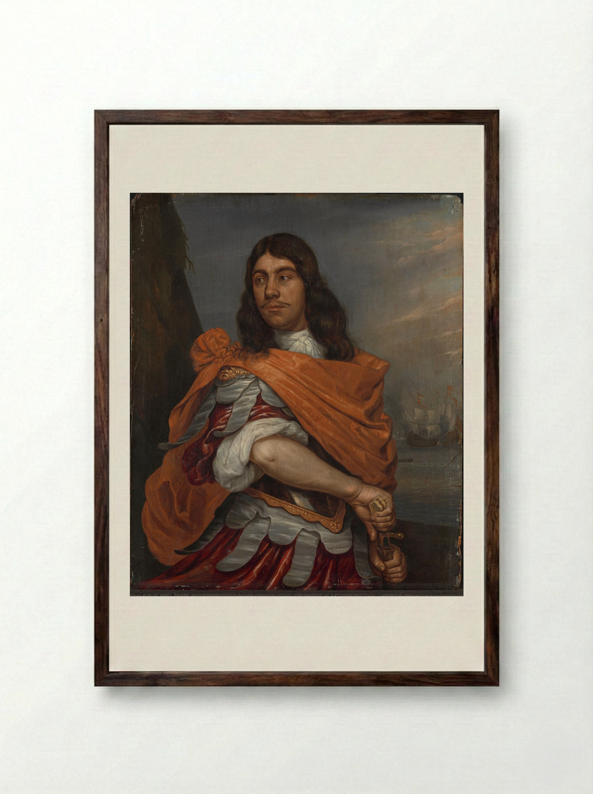 Portrait of Cornelis Tromp - Abraham Evertsz. van Westerveld - Framed Print Dark Wood