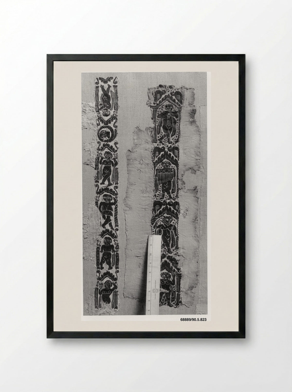 Untitled (Fragment of a Decorative Band, Leather) - Fine Art Print - Framed Print Black