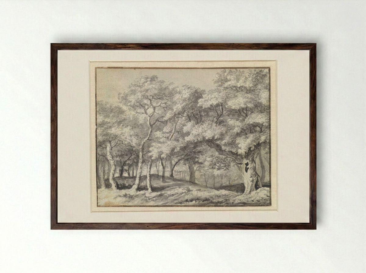 Bosgezicht - Adriaen Hendriksz. Verboom - Framed Print Dark Wood