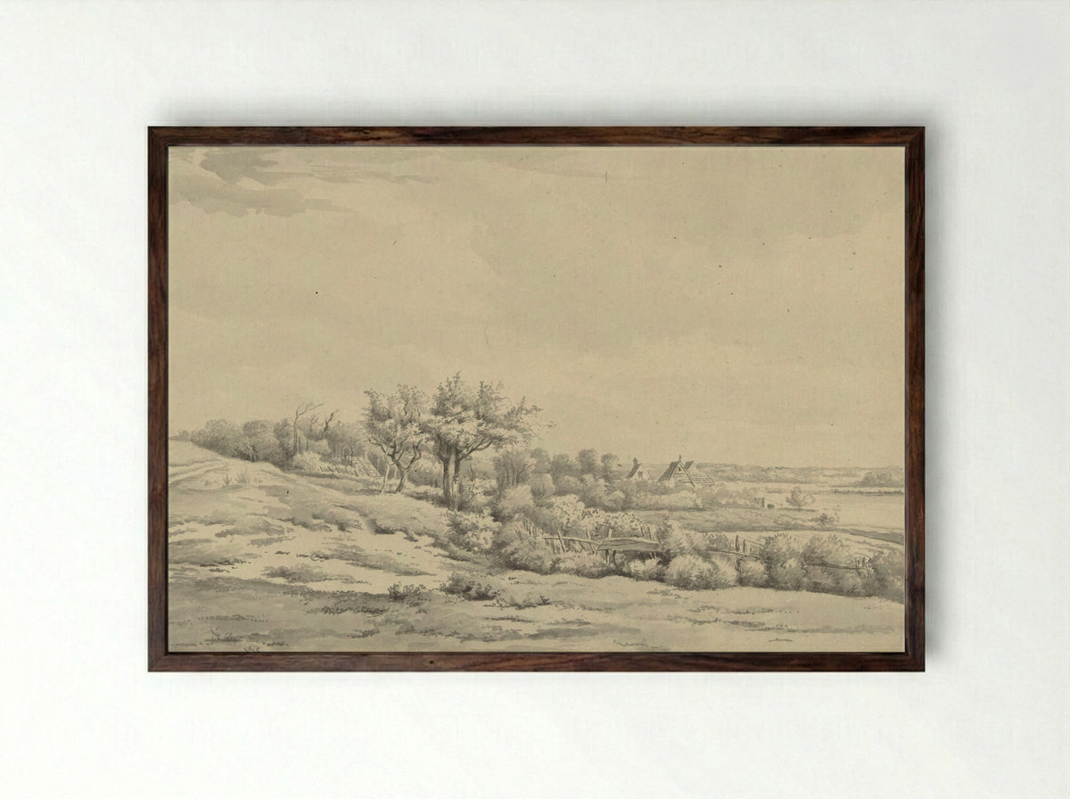 Landschap (Wooded Path with Figures) - Arnoldus Johannes Eymer - Framed Print Dark Wood