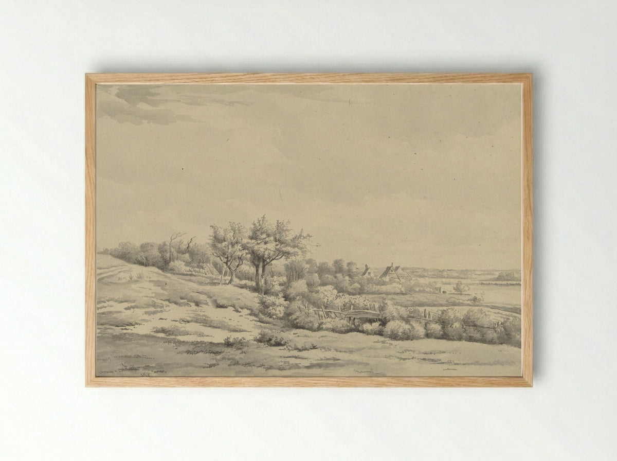 Landschap (Wooded Path with Figures) - Arnoldus Johannes Eymer - Framed Print Wood