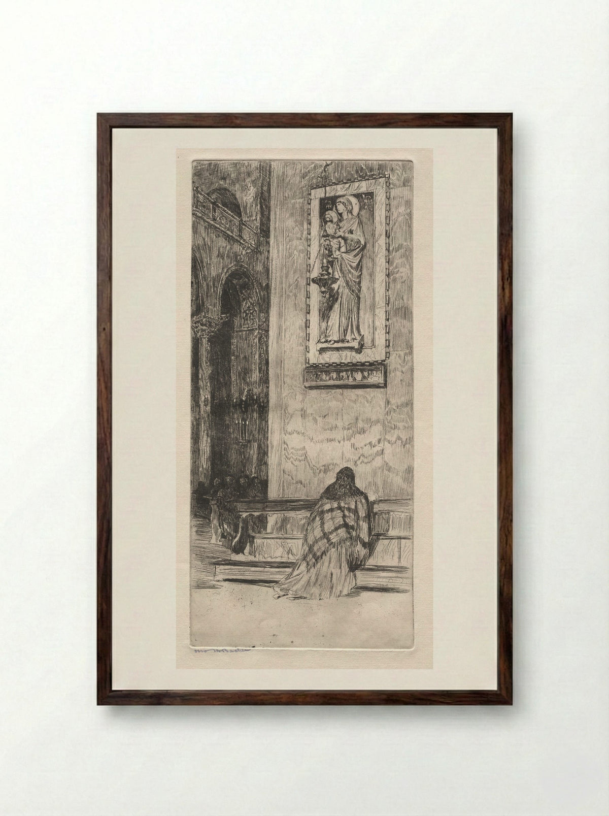 Etchings of Venice: St. Marks - Otto H. Bacher - Framed Print Dark Wood