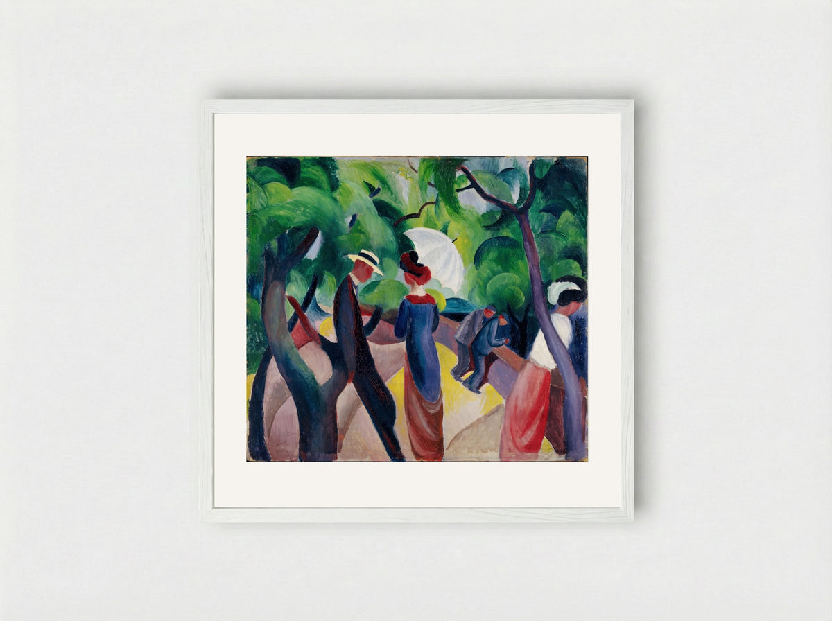 Promenade - August Macke - Framed Print White