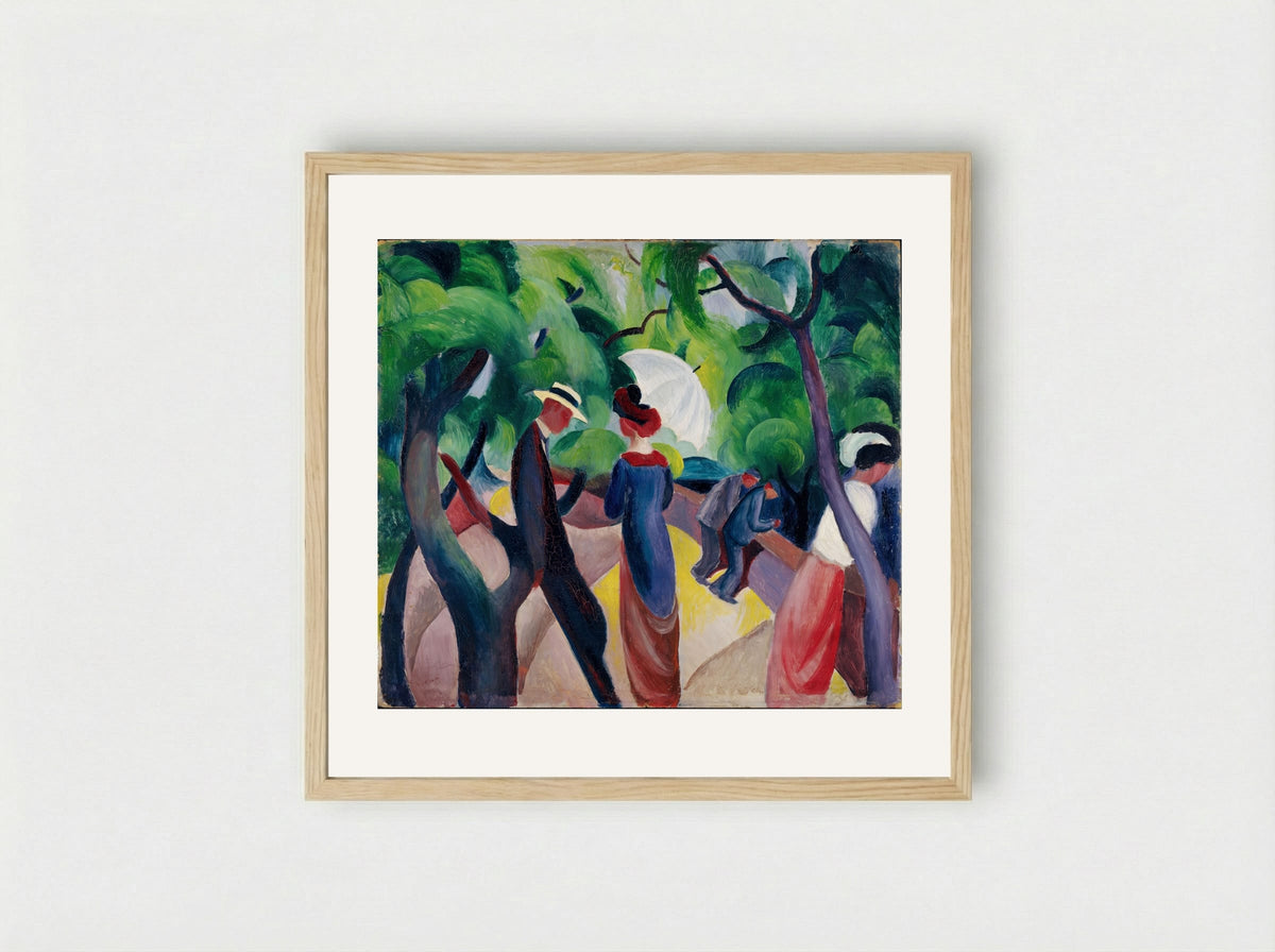 Promenade - August Macke - Framed Print Wood