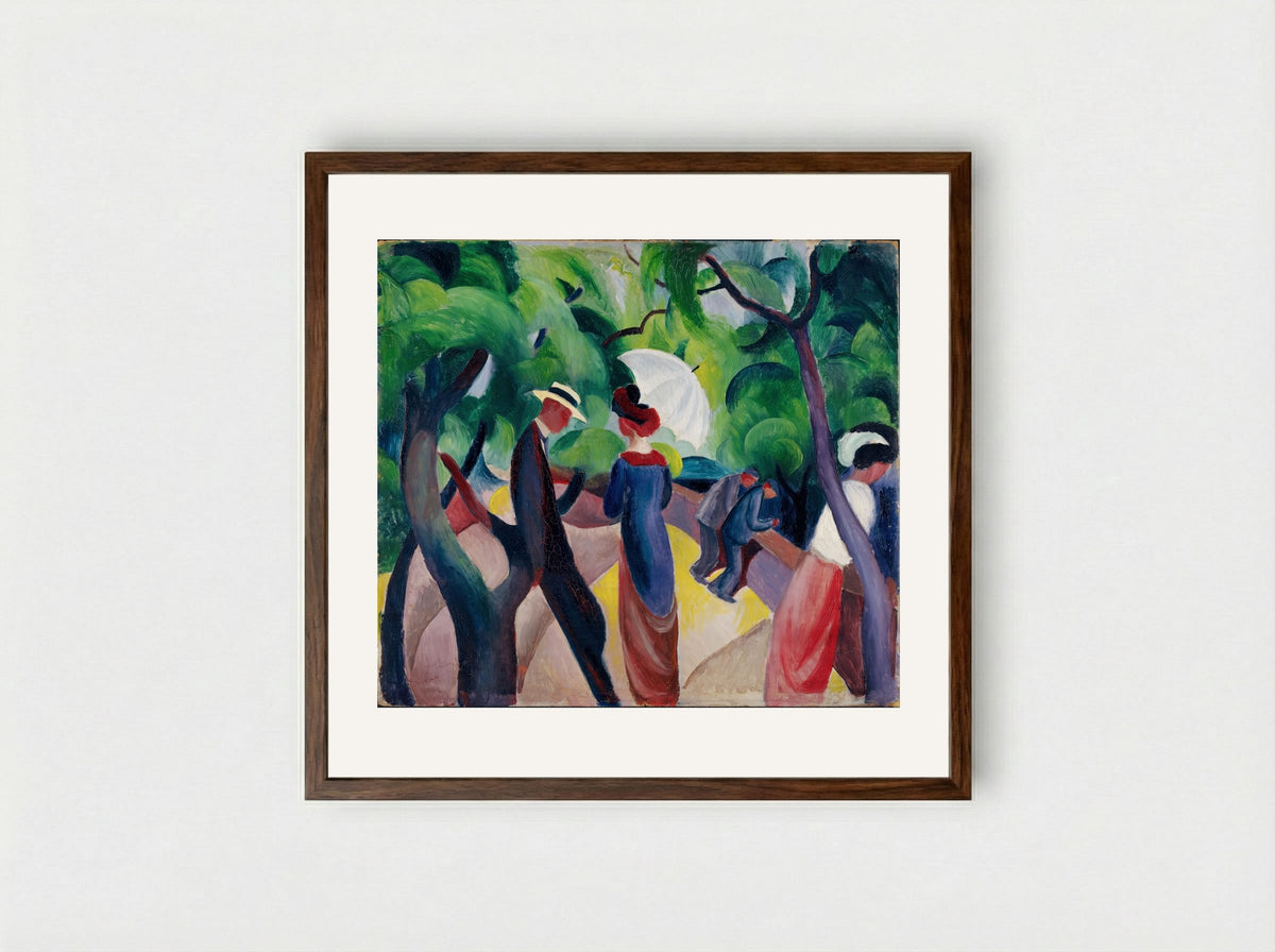 Promenade - August Macke - Framed Print Dark Wood