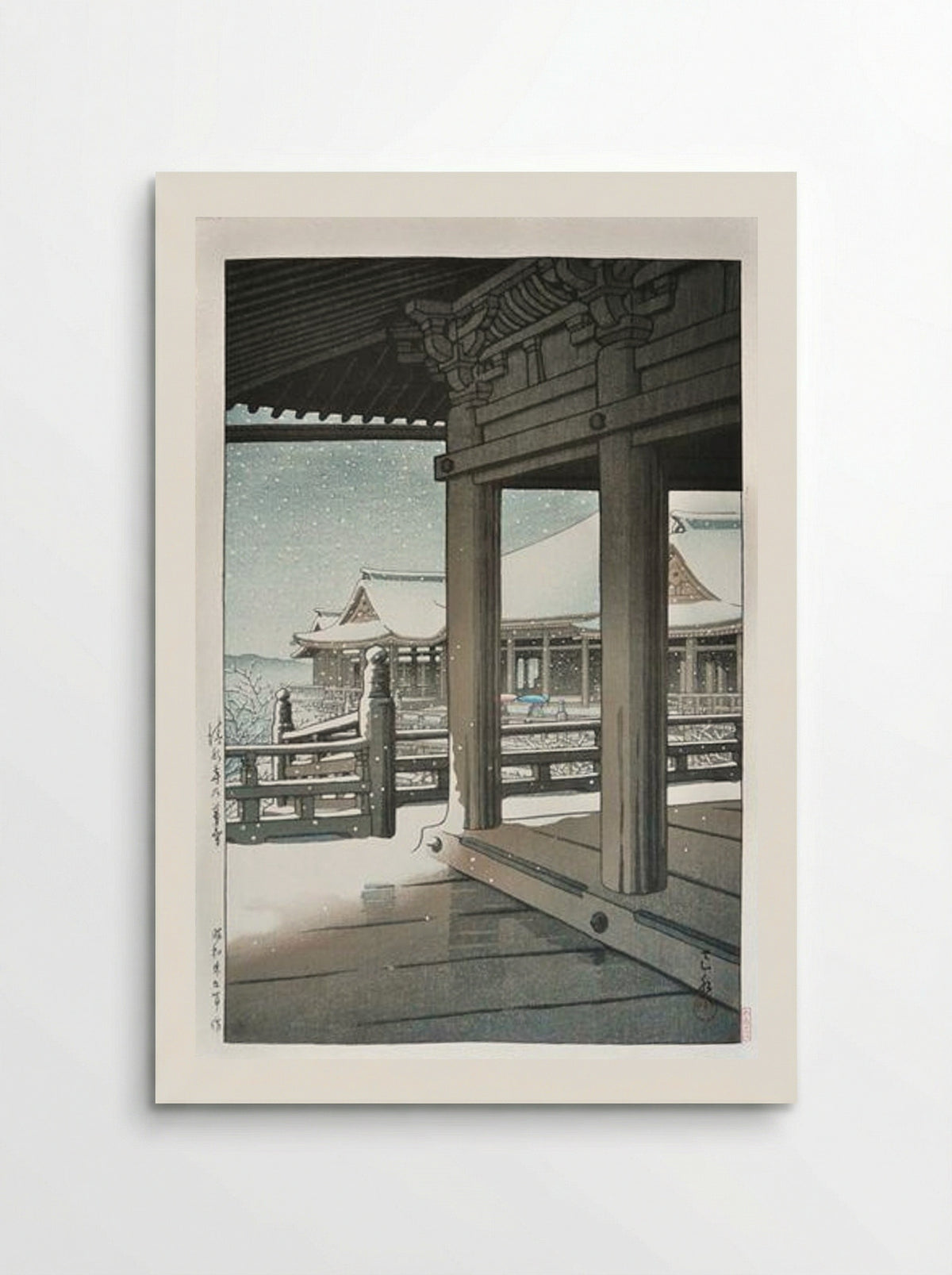 Snow Fall at Kiyomizu Temple, Kyoto - Hasui Kawase - Poster