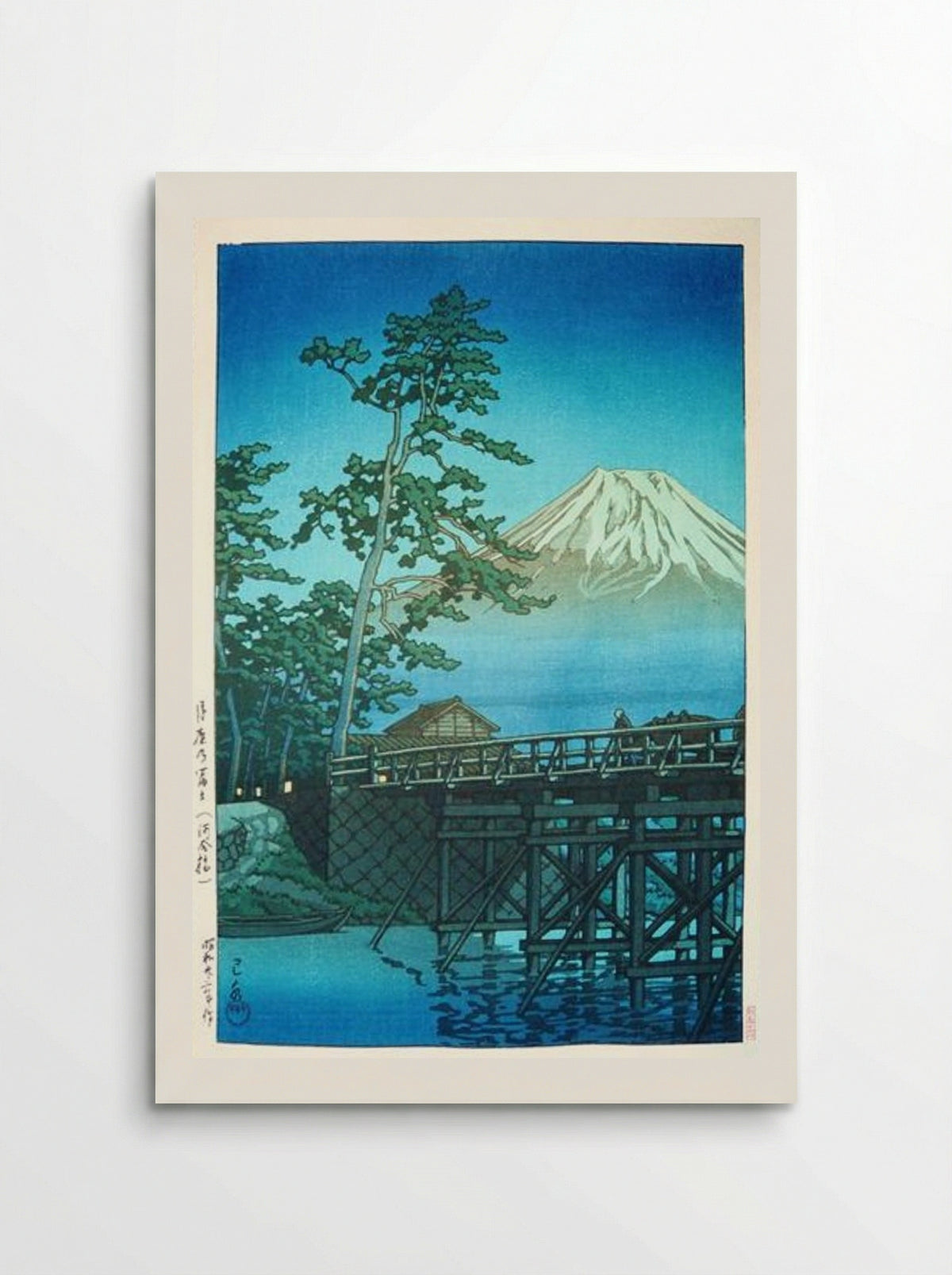 Mount Fuji by Moonlight, Kawai Bashi - Hasui Kawase - Poster