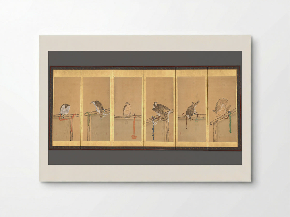 Tethered Hawks - Soga Chokuan - Poster
