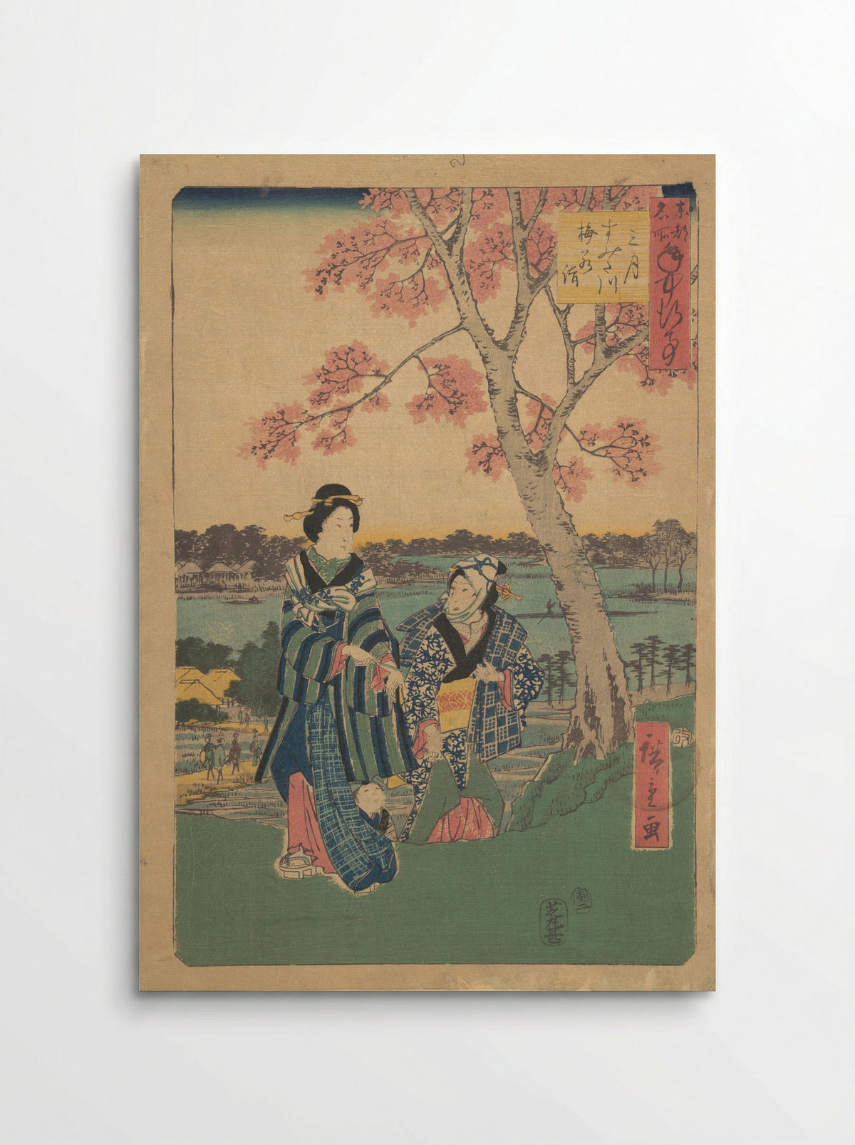 Evening on the Sumida River - Utagawa Hiroshige - Poster