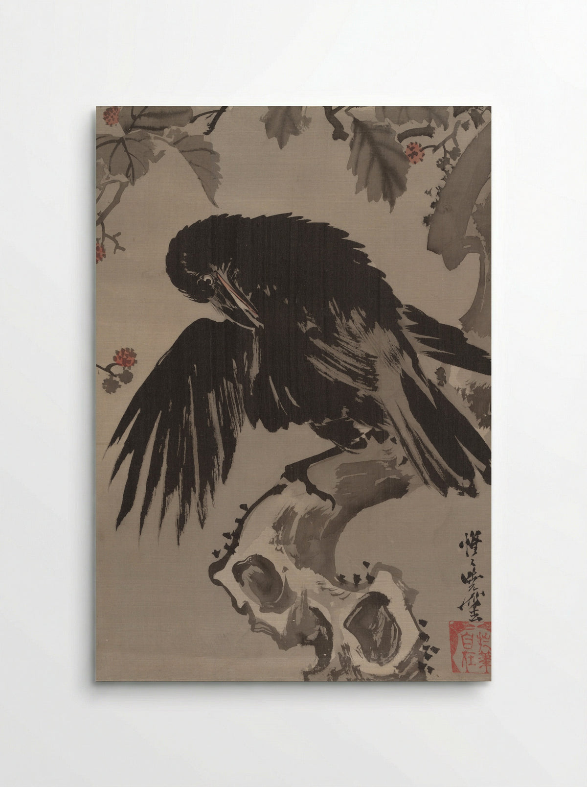 Crow on a Branch - Kawanabe Kyōsai - Poster