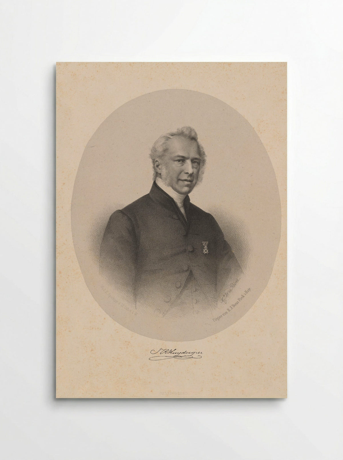 Portret van Theodoor Cornelis Reinier Huydecoper - Nicolaas Johannes Wilhelmus de Roode - Poster