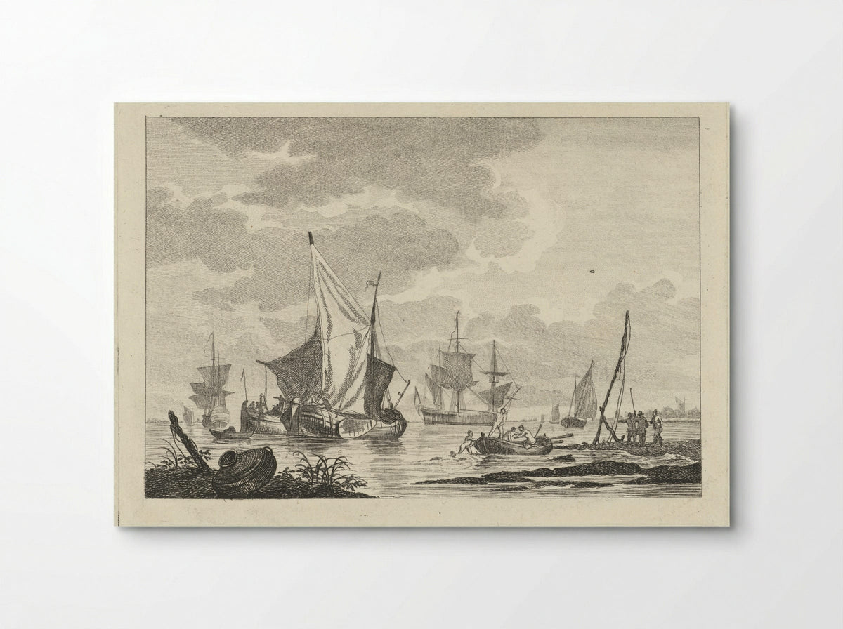 Seascape with Figures and Rowing Boat - Gerrit Groenewegen - Poster