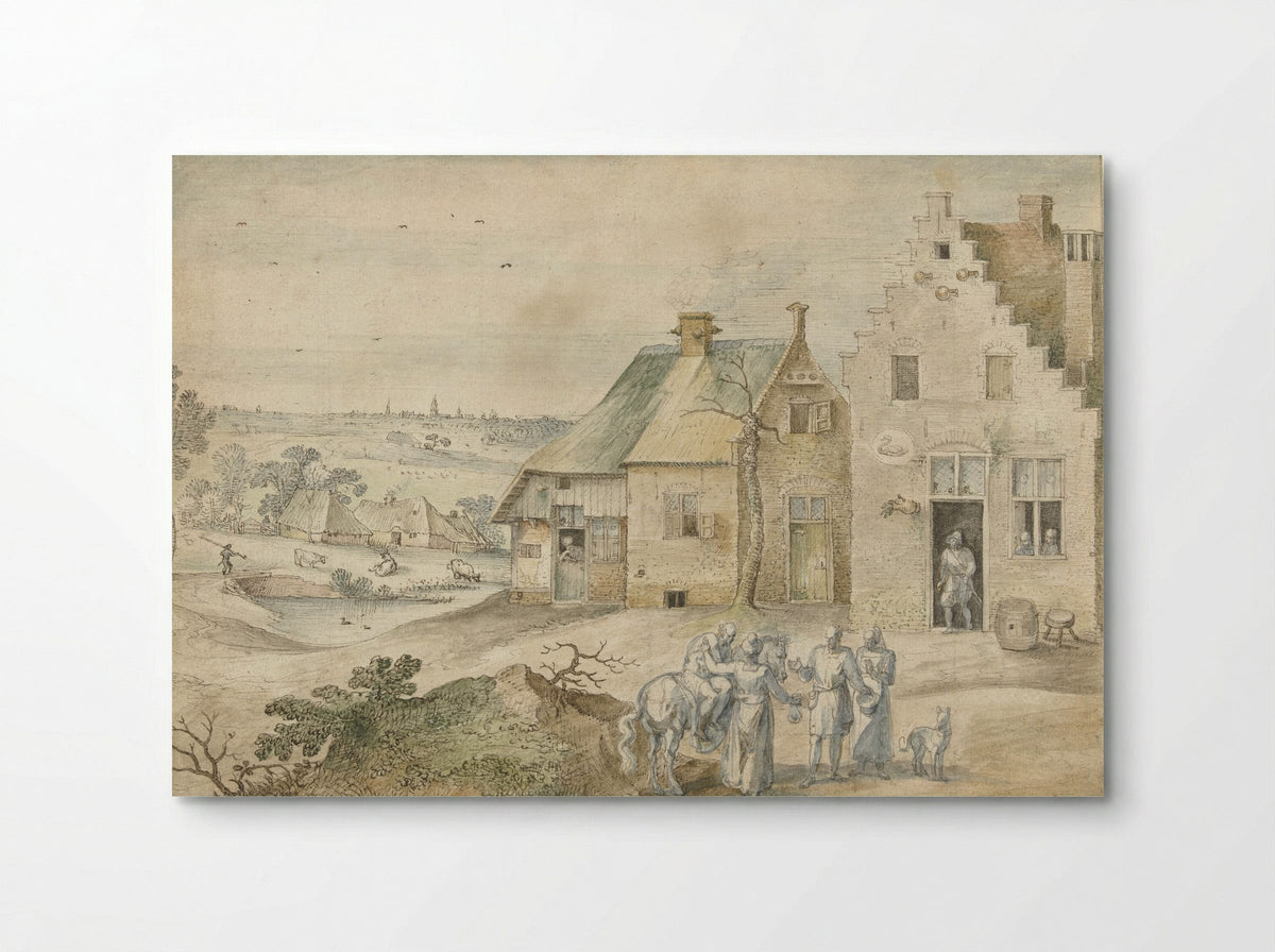 Landschap met de barmhartige Samaritaan - Jacob Grimmer - Poster