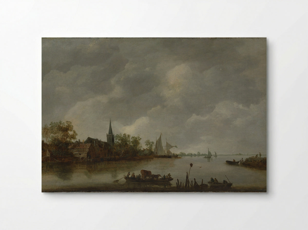 River View with a Village Church - Jan van Goyen - Poster