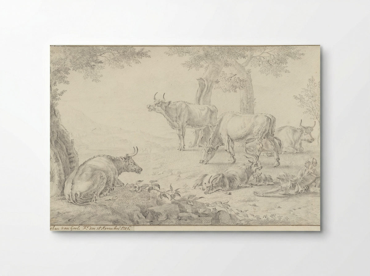 Landschap met vee - Jan van Gool - Poster