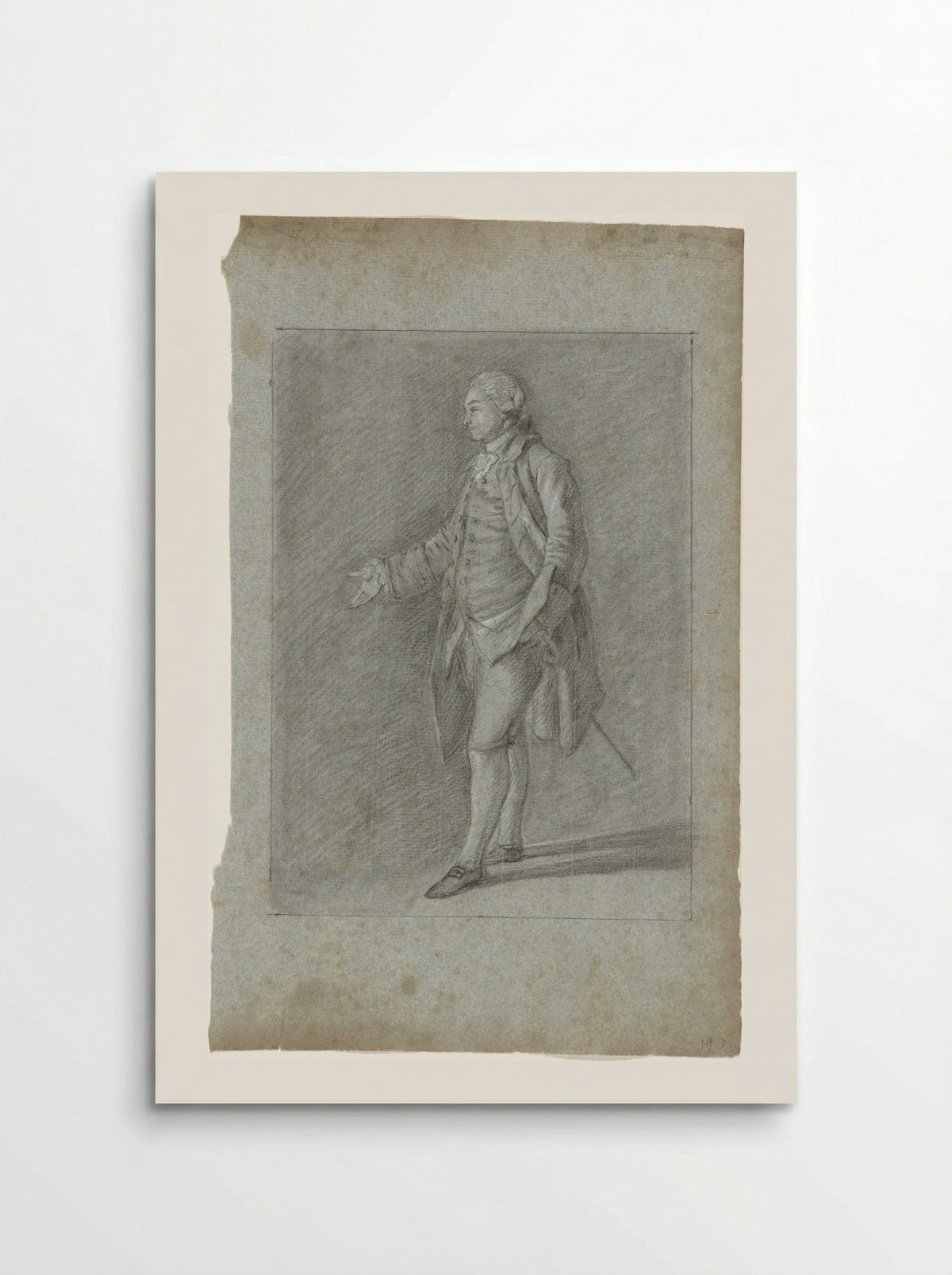 Staande man met uitgestoken hand - Nicolaes Muys - Poster